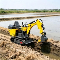 Mini-excavatrice agricole sur chenilles KC-08, micro-pelleuse à faible pression au sol pour le creusement de fossés et l'aménagement paysager