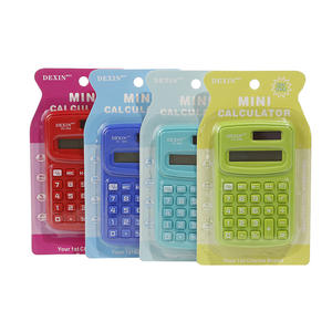 Calculatrice Mini Dexin KC888, Alimentée par Énergie Solaire, Portable, pour Étudiants, Matériau ABS Jaune, 6.5X10X1CM - Product Image 2