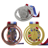 Médailles Métalliques Personnalisées en Relief avec Pulvérisation de Couleur 360° °   Médailles de sport en alliage de zinc, rotatives, à découpe creuse, sur le thème du hockey sur glace