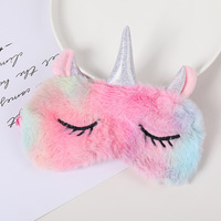 Masque pour les yeux en peluche de polyester respirant, motif dessin animé (Père Noël, renne, renard, animal) anti-lumière, vente en gros fabricant, sans marque