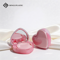 Boîte cosmétique personnalisée en forme de cœur transparente de 15 g pour crème BB Air Cushion avec miroir, boîte vide en plastique PS/PP recyclable