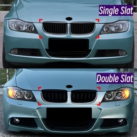 BMW 3 Serisi E90 E91 Pre-LCI 05-08 için Parlak Siyah LED Ön Tampon Izgarası, Böbrek Izgarası Yedek Kaplama Aksesuarı