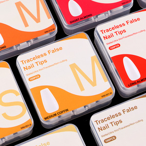 100 faux ongles amande ovales dépolis de longueur moyenne, type split, pour salon de manucure et nail art - Product Image 2