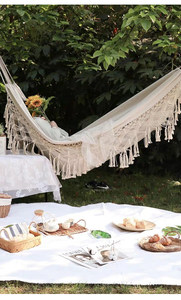 <span class=keywords><strong>Hamac</strong></span> double <span class=keywords><strong>avec</strong></span> barres de maintien pour le camping en plein air, la plage, le jardin, la terrasse - <span class=keywords><strong>Hamac</strong></span> à franges pour l'extérieur - Product Image 3