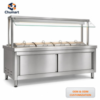 Applicable aux grandes cantines. Personnalisation possible. Comptoir de conservation des aliments. Comptoir de buffet.