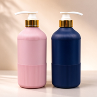 Bouteilles personnalisées de 500 ml pour les soins des cheveux et du corps, emballages rayés pour les marques de beauté, bouteille de shampoing en HDPE de qualité supérieure