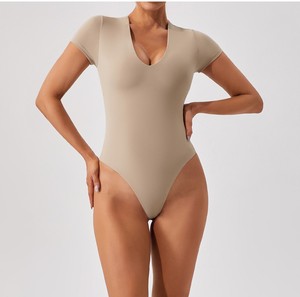 Abbigliamento da Palestra per Donna, Tuta Sportiva, Body Aderente a Maniche Corte, Romper Casual, Maglietta Compressiva, Abbigliamento per Yoga - Product Image 1