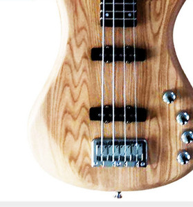 Guitare basse électrique à 4 cordes en bois, couleur bois, style elme, touche personnalisée - Product Image 6