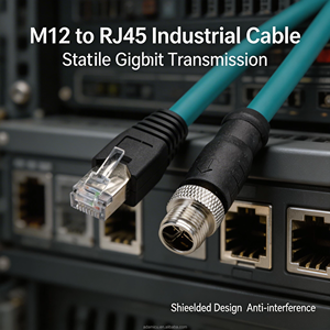 M12 IP67以太网电缆，带8p公到RJ45防水连接器铜导体和聚氯乙烯绝缘IP67保护 - Product Image 6