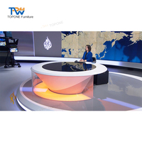 Équipement de diffusion en direct à LED, bureau de nouvelles tv, bureau de table de studio en direct en ligne, prix d'usine