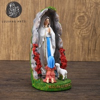 7 pouces Catholique Notre Dame de Lourdes Statue Résine Sculpture Décoration Lourdes à Sainte Bernadette Grotte Figurine Cadeau Religieux