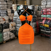 Robe Courte Sexy Halter Découpée pour Femme, Moulante et Froncée, Idéale pour Soirées et Clubs – Vente en Gros Direct Usine Guangzhou