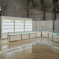 Vitrine d'exposition pour bijouterie avec éclairage LED, vitrines de présentation pour la vente au détail, conception personnalisée de vitrine pour bijoux