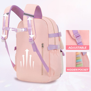 Mochila escolar impermeable Oxford Rosa bonita de gran capacidad personalizada, mochila para estudiantes de primaria a la moda para niñas, mochila para niños - Product Image 4