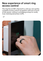 Bague connectée avec accès rapide NFC, moniteur de fréquence cardiaque, oxymètre de sang, compteur de pas, étanche IP68, tracker de fitness