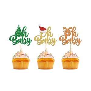 Decorazioni per Torte Festive 'Oh <span class=keywords><strong>Baby</strong></span>' Perfette per Natale, Battesimi e Feste di Compleanno per Bambini, Adorabili Inserti e Topper per Celebrazioni - Product Image 1