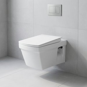 Sanitaire Céramique Salle de bain Accroché au mur Commode Toilette Eau Placard Siège avec double système de rinçage, raccords et couvercles - Product Image 5