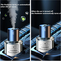 Diffuseur de parfum pour voiture 160 ml, rechargeable par USB, pour porte-gobelet, pulvérisateur ultrasonique d'huiles essentielles, bouteille en verre, lumière d'ambiance