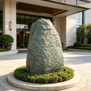 Pierre naturelle verte, roche paysagère veinée verte, pour jardin extérieur, roche décorative durable, élément de jardin vertical - Product Image 3