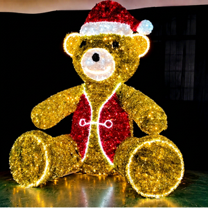 Lumières décoratives en forme d'ours de Noël : ajoutez une touche ludique aux centres commerciaux, hôtels, parcs et événements hivernaux. - Product Image 1