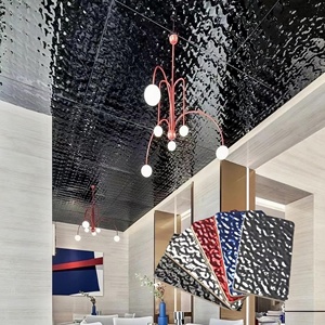 Échantillon gratuit de panneau mural/plafond en PVC, panneau en bois de bambou au charbon de bois de cristal de carbone, effet d'ondulation de l'eau, dalle imperméable pour mur - Product Image 3