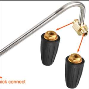 Buse rotative à double tête 1/4 à connexion rapide, pression réglable pour nettoyeur haute pression, nettoyage de tranchées - Product Image 3