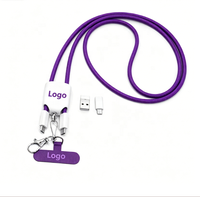 Cable de Carga Rápida USB-C 4 en 1 de 60W PD al por Mayor de Fábrica, Correa de Teléfono de Moda con Color Personalizado, Regalo Empresarial con Logotipo Personalizado