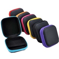 Sac de rangement portable antichoc en EVA et PU pour écouteurs avec fermeture éclair et mousqueton pour l'organisation des câbles à la maison et en voyage