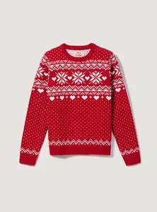Maglione girocollo personalizzato FNJIA maglione a maniche lunghe maglione Oversize abbigliamento da donna Jacquard lavorato a maglia brutti maglioni natalizi