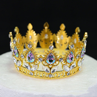 Petit diadème baroque en strass Couronne Polyvalent Graduation Saint Valentin Halloween Noël Nouvel An Gâteau Bouquet Accessoire