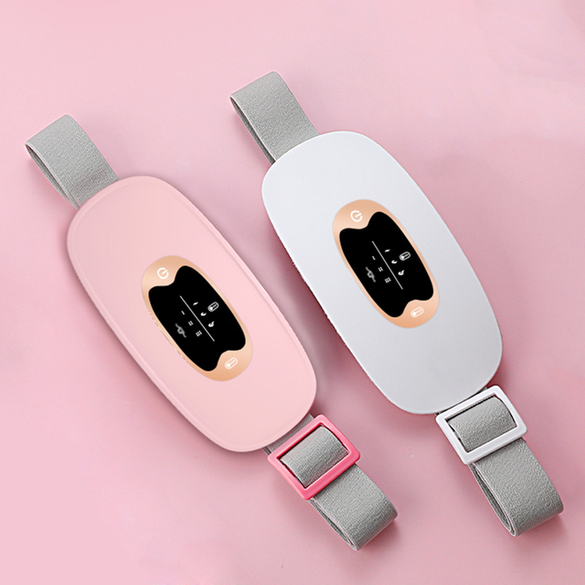Abdominal Heating Belt Portable Cordless Rechargeable 3 Level Vibrating Massage for Menstrual Pain Relief Heating Pad for Women