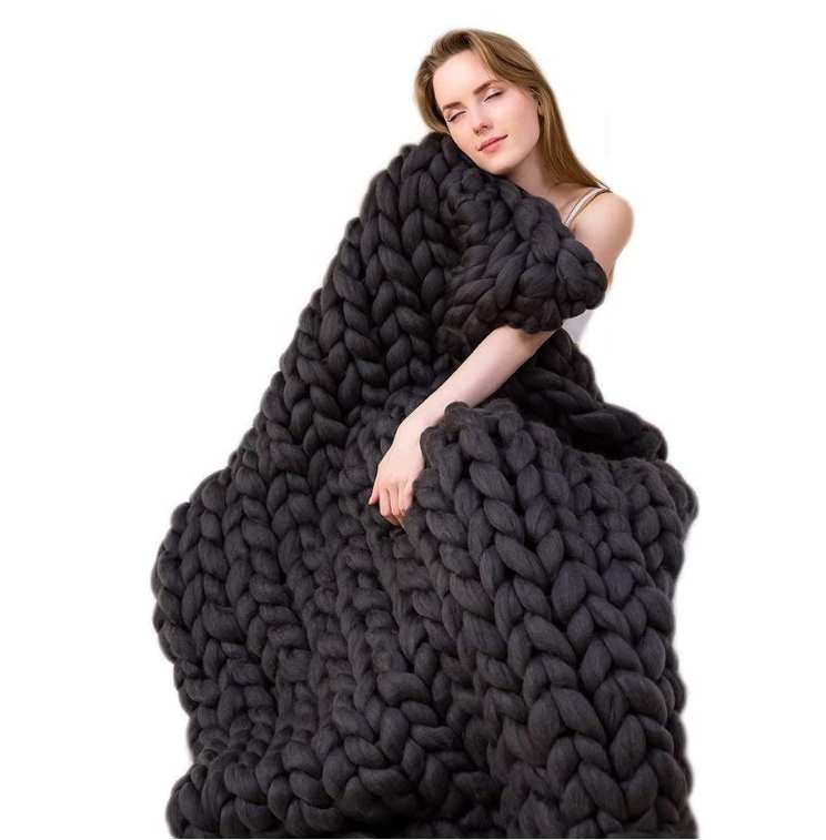 Stock De Qualité Supérieure Super Doux Chunky Tricoté Jeter Couverture pour L'hiver
