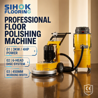 SIHOK Polisseuse de sol électrique industrielle robuste 3Kw 450mm à 6 disques 220V 380V pour immeubles de bureaux, certifiée CE, vente en gros
