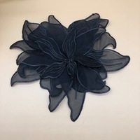 4 lapisan kain Organza 3D dekorasi gaun bunga kain Tule applique bunga pernikahan untuk pengantin manik-manik tempelan tambalan bunga applique