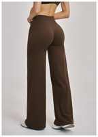 Pantalon de sport ample à taille haute, anti-transpiration, coupe large et évasée, pour activités de plein air et fitness