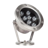 Luz LED subacuática de acero inoxidable de 9W RGB 12V 24V lámpara de fuente subacuática IP68 Luz de fuente de agua