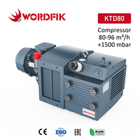Compresseur à palettes rotatives sans huile Wordfik KTD80 5HP 80m³/h, souffleur d'air et pompe de pression pour le dégazage de la résine