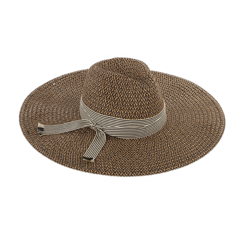 Пляжная летняя свободная женская панама, Большая складная соломенная шляпа с лентой