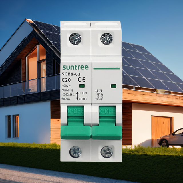 Suntree Ac Breaker 400v 63A Ac Breaker  Panels 1/2/3/4pole Ac Miniature Circuit Breaker Mcb