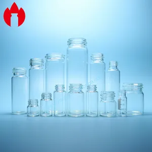 Garrafa de vidro tubular borosilicate, 2-100ml garrafa de vidro com tampa de parafuso para medicamentos ou cosméticos