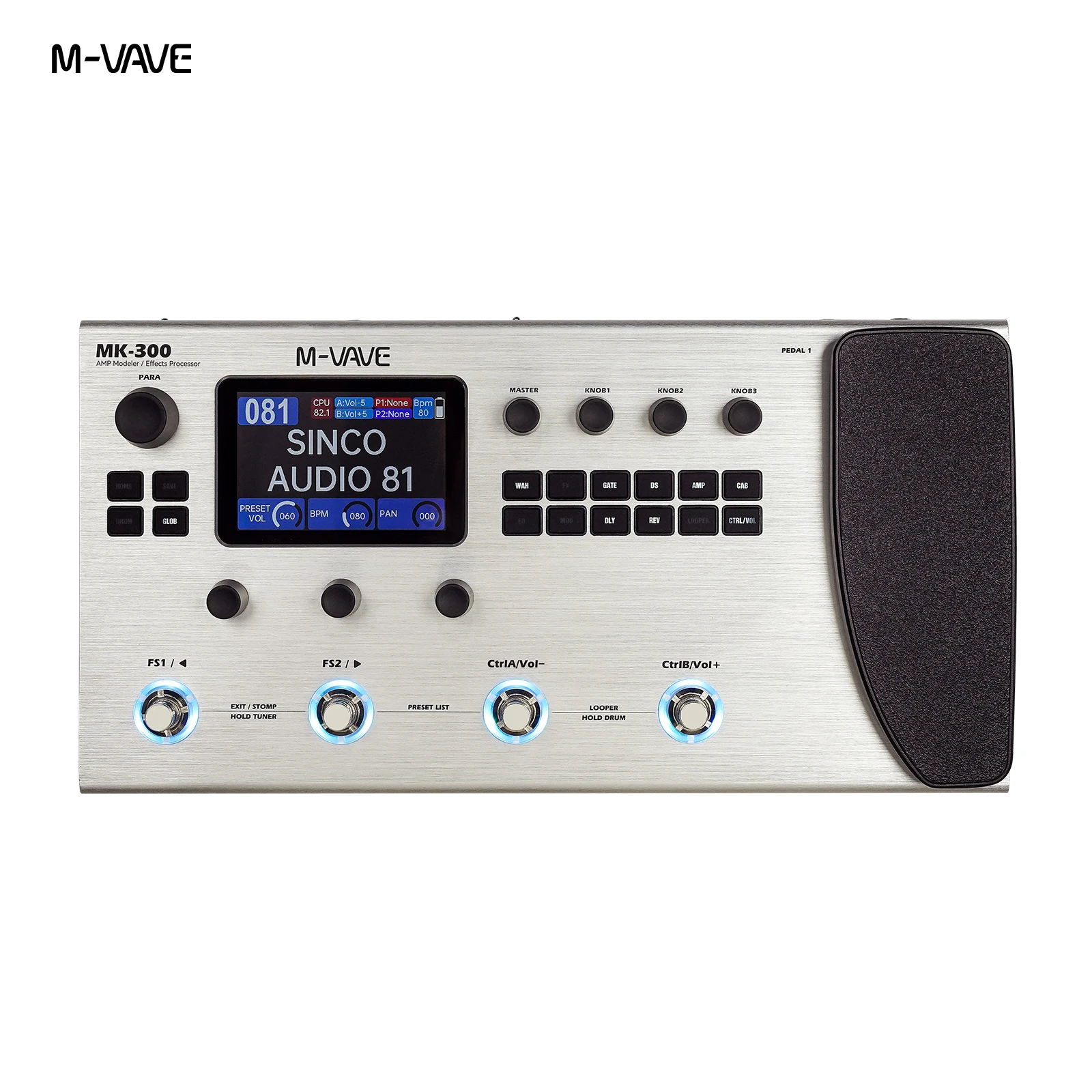 M-Vave MK-300エレクトリック/ベースギター用11エフェクト