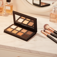 Composez votre propre marque Palette d'ombres à paupières à haute teneur en pigments Vente en gros Palette d'ombres à paupières vegan compacte avec logo personnalisé