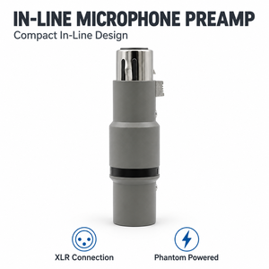 Préamplificateur de microphone en ligne XLR pour microphones dynamiques et à ruban passifs - Product Image 1