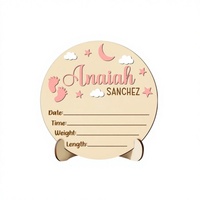 Panneau personnalisé en bois avec nom de bébé pour décoration de chambre d'enfant avec support, cadeau souvenir personnalisé pour nouveau-né, annonce de naissance pour baby shower