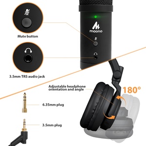 MAONO Micro À Condensateur USB Podcasting Studio Microphone Avec Moniteur En temps Réel Casque pour youtube D'enregistrement - Product Image 3