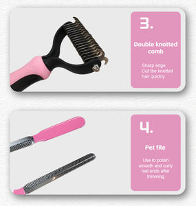 Juego de herramientas de aseo para mascotas, 8 unidades, con cepillo de baño, peine para el pelo, peine para eliminar pulgas, cortaúñas, cepillos de dientes para mascotas - Product Image 3