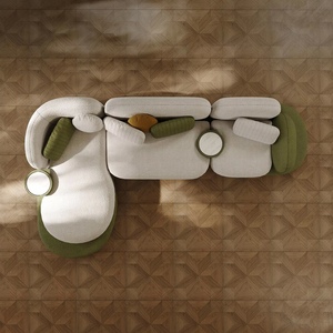 Divano Sezionale in Legno di Design <span class=keywords><strong>Italiano</strong></span> 2026, Set Componibile per Appartamenti Grandi <span class=keywords><strong>e</strong></span> Piccoli, Combinazione Angolare, Forma Speciale, Imbottitura in Spugna - Product Image 4