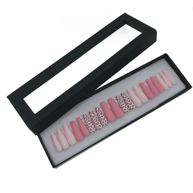 hot selling customized logo press on nail packaging box for beauty shop false nails packing boxes makeups