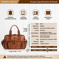 Sac à main pour ordinateur portable personnalisé de 16 pouces en cuir véritable vintage, sac messager pour hommes, Maletin De Cuero Para Hombre