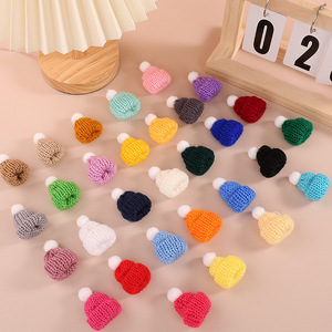 Mini sombrero pequeño tejido de lana colorido, ropa de juguete Diy, decoración navideña para accesorios para el hogar - Product Image 2